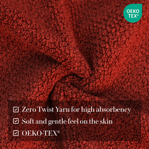 Zero Twist Yarn For High Absorbency, Soft & Gentle Feel On The Skin , OEKO-TEX, Bath Towels, Dark Brown colour