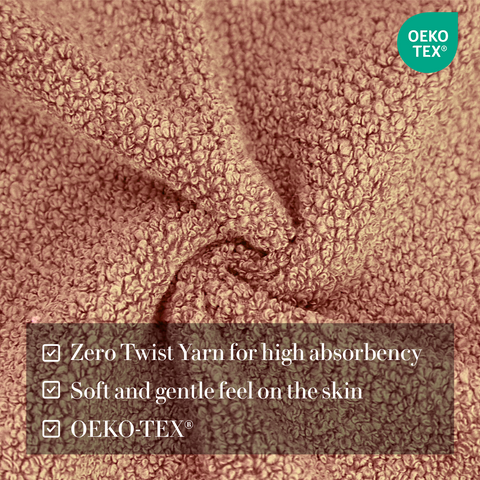 Zero Twist Yarn For High Absorbency, Soft & Gentle Feel On The Skin , OEKO-TEX, Bath Towels, Peach colour