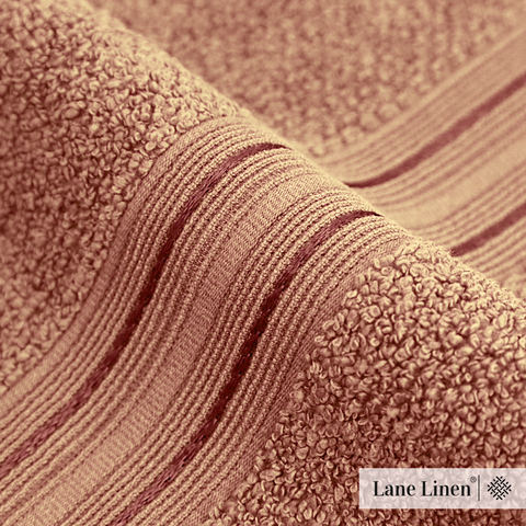 Lane Linen 100% Cotton Bath Towel for Bathroom - Zero Twist Yarn, 575 GSM (Peach) - Lane Linen
