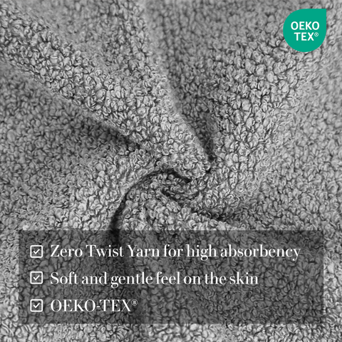 Zero Twist Yarn For High Absorbency, Soft & Gentle Feel On The Skin , OEKO-TEX, Bath Towels, Silver colour