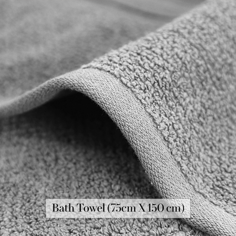 Lane Linen 100% Cotton, Highly Absorbent, Premium Bath Towel, 575 GSM Bath Towel, Silver Colour Bath Towel