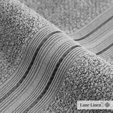 Lane Linen 100% Cotton Bath Towel for Bathroom - Zero Twist Yarn, 575 GSM (Silver) - Lane Linen