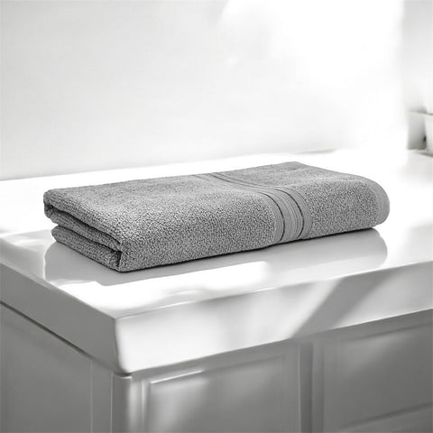 Lane Linen 100% Cotton Bath Towel for Bathroom, Silver Colour Bath Towel