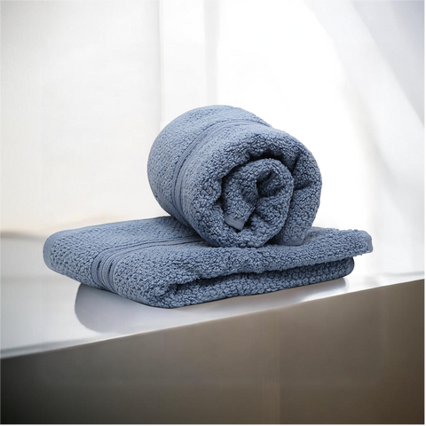 Lane Linen 100% Cotton, Highly Absorbent - 2 Hand Towels, 575 GSM (Dusk Blue) - Lane Linen