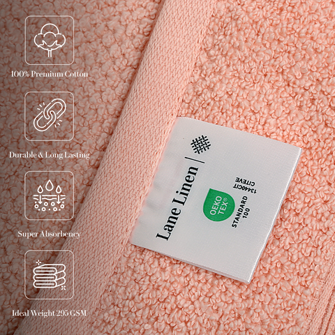 Lane Linen Hand Towels, 100% Premium Cotton Hand Towels, Durable & Long Lasting Hand Towels, Super Absorbance Hand Towels, Dusky Pink Colour 