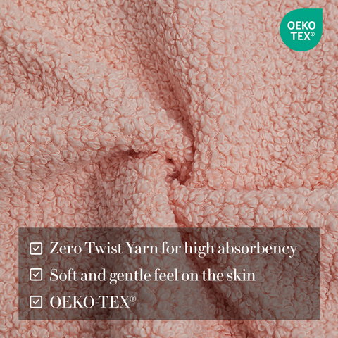 Zero Twist Yarn For High Absorbency, Soft & Gentle Feel On The Skin , OEKO-TEX Hand Towels, Dusky Pink colour