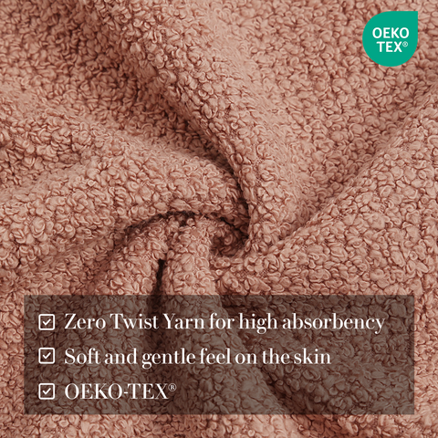 Zero Twist Yarn For High Absorbency, Soft & Gentle Feel On The Skin , OEKO-TEX Hand Towels, Peach colour