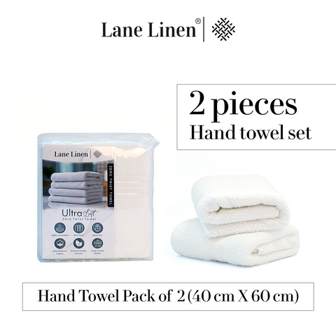 Lane Linen 100% Cotton, Highly, 2 Hand Towels, 575 GSM, Hand Towel Pack Of 2 40cm X 60cm, Hand Towel Sets