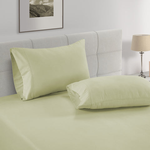 Lane Linen 100% Organic Cotton Pillow Pair |Breathable Fabric | Sustainable & Eco Friendly(Sea Foam,Standard) - Lane Linen
