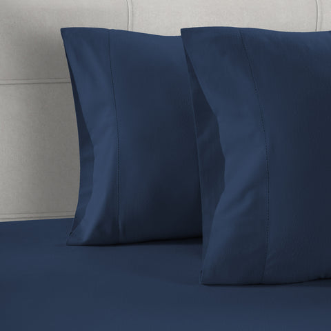 Lane Linen 100% Organic Cotton Pillow Pair |Breathable Fabric | Sustainable & Eco Friendly(Estate Blue,Standard) - Lane Linen