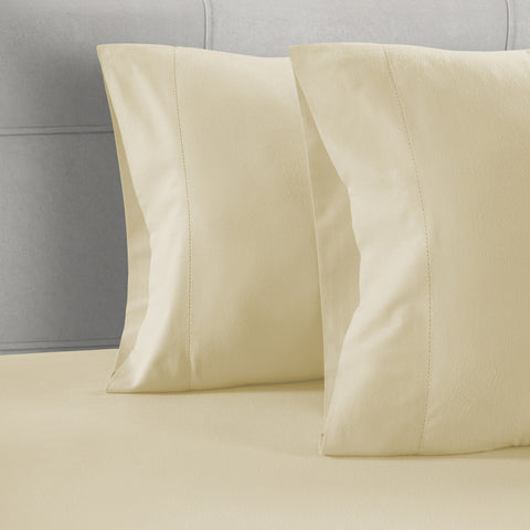 Lane Linen 100% Organic Cotton Pillow Pair |Breathable Fabric | Sustainable & Eco Friendly(Ivory,Standard) - Lane Linen