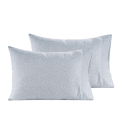 Polka Dot Blue Colour Pattern 2 Pillows in White Background