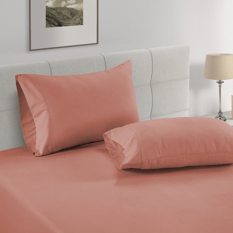 Lane Linen 100% Organic Cotton Pillow Pair |Breathable Fabric | Sustainable & Eco Friendly(Rose Dawn,Standard) - Lane Linen