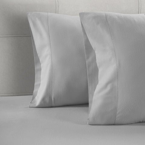 Lane Linen 100% Organic Cotton Pillow Pair |Breathable Fabric | Sustainable & Eco Friendly(Silver,Standard) - Lane Linen