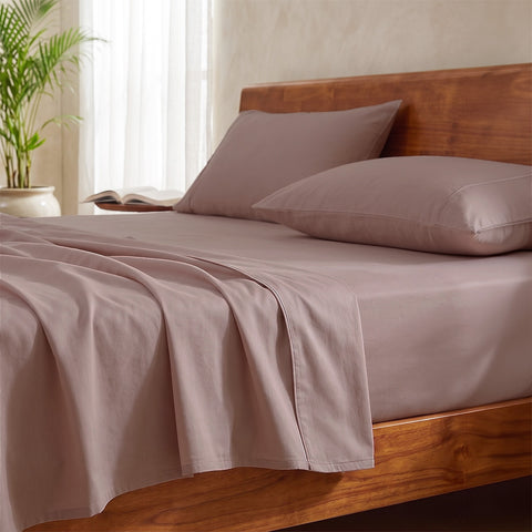 Organica | 100% organic Cotton Sheet Set | Soft & Breathable Fabric | 3 Piece (1 Bedsheet + 2 Pillow Covers) | Percale Weave | GOTS Certified - Double Bed Sheet Set