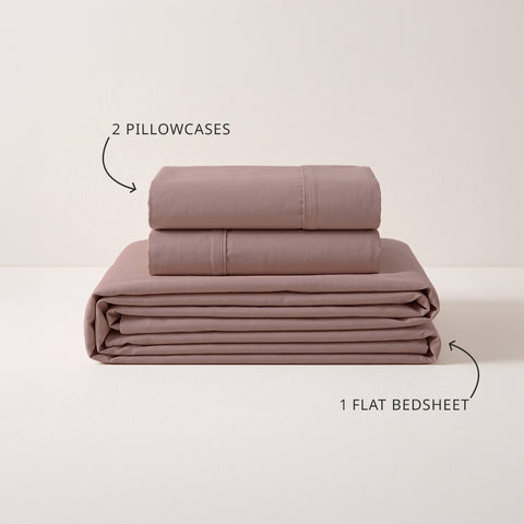Organica | 100% organic Cotton Sheet Set | Soft & Breathable Fabric | 3 Piece (1 Bedsheet + 2 Pillow Covers) | Percale Weave | GOTS Certified - Double Bed Sheet Set