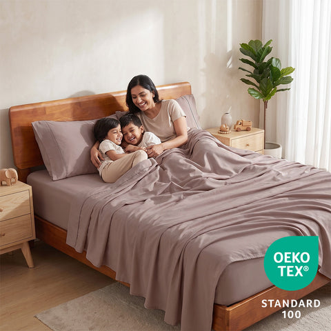 Organica | 100% organic Cotton Sheet Set | Soft & Breathable Fabric | 3 Piece (1 Bedsheet + 2 Pillow Covers) | Percale Weave | GOTS Certified - Double Bed Sheet Set