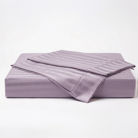 Galaxy | 100% Cotton 250 TC Damask Stripe | Eco-friendly & Wrinkle-free | 3 Piece (1 Bedsheet + 2 Pillow Covers) | Sateen Weave | Double Bed Sheet Set
