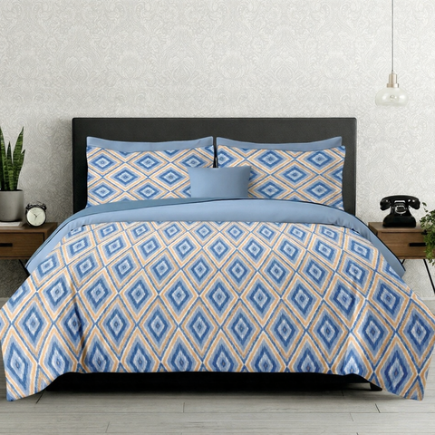Symphony | 100% Cotton Sheet Set | Soft & Breathable Fabric | 3 Piece (1 Bedsheet + 2 Pillow Covers) | Double Bed Sheet Set