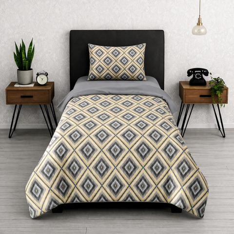 Symphony | 100% Cotton Sheet Set | Soft & Breathable Fabric | 2 Piece (1 Bedsheet + 1 Pillow Cover) | Single Bed Sheet Set