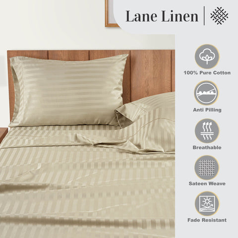 Linen Colour Pure Cotton Bedsheets, Breathable & Sustainable Bedding, Fade Resistant 