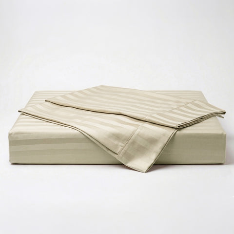 Galaxy | 100% Cotton 250 TC Damask Stripe | Eco-friendly & Wrinkle-free | 3 Piece (1 Bedsheet + 2 Pillow Covers) | Sateen Weave | Double Bed Sheet Set