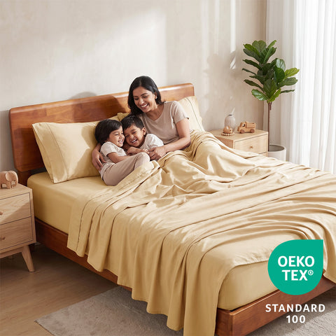 Organica | 100% organic Cotton Sheet Set | Soft & Breathable Fabric | 3 Piece (1 Bedsheet + 2 Pillow Covers) | Percale Weave | GOTS Certified - Double Bed Sheet Set