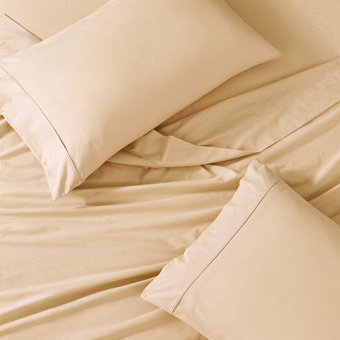 Organica | 100% organic Cotton Sheet Set | Soft & Breathable Fabric | 3 Piece (1 Bedsheet + 2 Pillow Covers) | Percale Weave | GOTS Certified - Double Bed Sheet Set