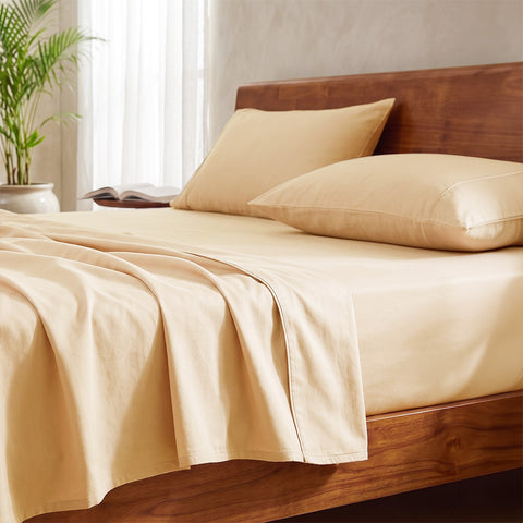 Organica | 100% organic Cotton Sheet Set | Soft & Breathable Fabric | 3 Piece (1 Bedsheet + 2 Pillow Covers) | Percale Weave | GOTS Certified - Double Bed Sheet Set