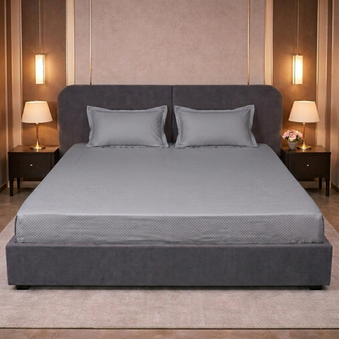 Micro check | 100% Cotton Ultrasoft 400TC Sheet Set | 3 Piece (1 Bedsheet + 2 Pillow Cover) | Oeko-TEX Certified - King Size Bed Sheet Set