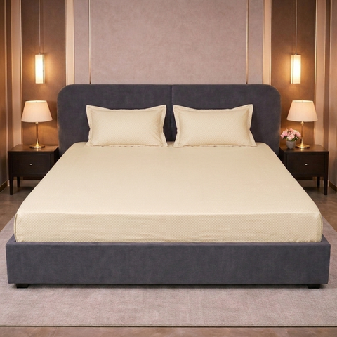 Micro check | 100% Cotton Ultrasoft 400TC Sheet Set | 3 Piece (1 Bedsheet + 2 Pillow Cover) | Oeko-TEX Certified - King Size Bed Sheet Set