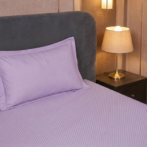 Micro check | 100% Cotton Ultrasoft 400TC Sheet Set | 3 Piece (1 Bedsheet + 2 Pillow Cover) | Oeko-TEX Certified - King Size Bed Sheet Set