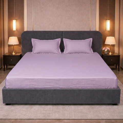 Micro check | 100% Cotton Ultrasoft 400TC Sheet Set | 3 Piece (1 Bedsheet + 2 Pillow Cover) | Oeko-TEX Certified - King Size Bed Sheet Set