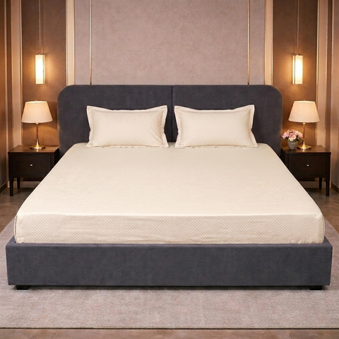 Micro check | 100% Cotton Ultrasoft 400TC Sheet Set | 3 Piece (1 Bedsheet + 2 Pillow Cover) | Oeko-TEX Certified - King Size Bed Sheet Set