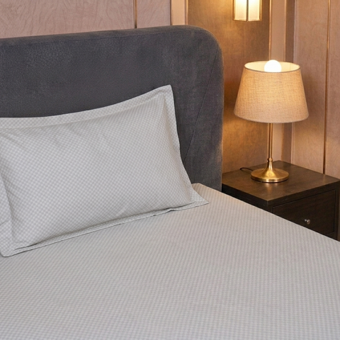 Micro check | 100% Cotton Ultrasoft 400TC Sheet Set | 3 Piece (1 Bedsheet + 2 Pillow Cover) | Oeko-TEX Certified - King Size Bed Sheet Set