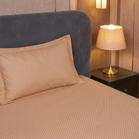 Micro check | 100% Cotton Ultrasoft 400TC Sheet Set | 3 Piece (1 Bedsheet + 2 Pillow Cover) | Oeko-TEX Certified - King Size Bed Sheet Set