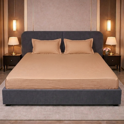 Micro check | 100% Cotton Ultrasoft 400TC Sheet Set | 3 Piece (1 Bedsheet + 2 Pillow Cover) | Oeko-TEX Certified - King Size Bed Sheet Set