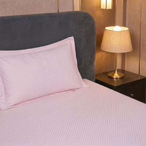 Micro check | 100% Cotton Ultrasoft 400TC Sheet Set | 3 Piece (1 Bedsheet + 2 Pillow Cover) | Oeko-TEX Certified - King Size Bed Sheet Set