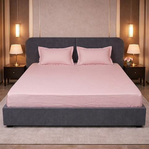 Micro check | 100% Cotton Ultrasoft 400TC Sheet Set | 3 Piece (1 Bedsheet + 2 Pillow Cover) | Oeko-TEX Certified - King Size Bed Sheet Set