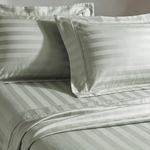 Galaxy | 100% Cotton 250 TC Damask Stripe | Eco-friendly & Wrinkle-free | 3 Piece (1 Bedsheet + 2 Pillow Covers) | Sateen Weave | Double Bed Sheet Set