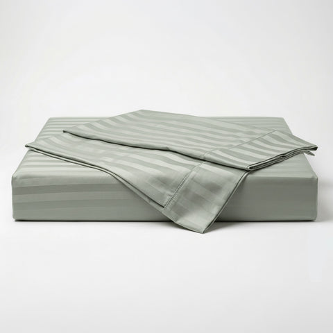 Galaxy | 100% Cotton 250 TC Damask Stripe | Eco-friendly & Wrinkle-free | 3 Piece (1 Bedsheet + 2 Pillow Covers) | Sateen Weave | Double Bed Sheet Set
