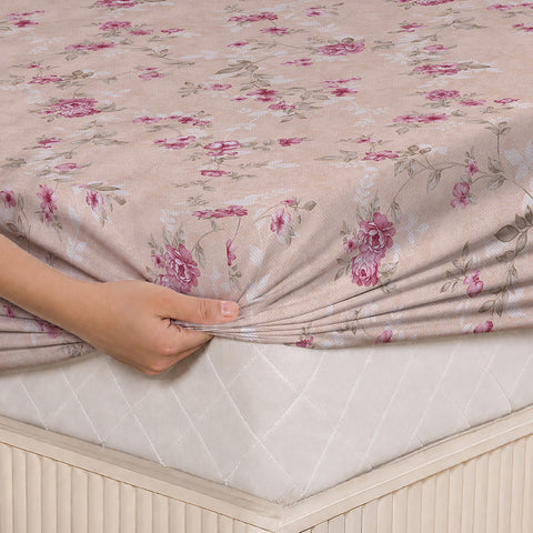 Symphony Vol 2 | 100% Cotton Sheet Set | Soft & Breathable Fabric | 3 Piece (1 Bedsheet + 2 Pillow Covers) | Super King Fitted Bed Sheet Set