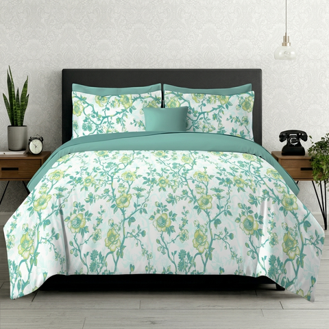 Symphony | 100% Cotton Sheet Set | Soft & Breathable Fabric | 3 Piece (1 Bedsheet + 2 Pillow Covers) | Double Bed Sheet Set