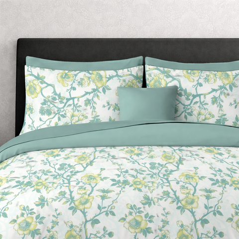 Symphony | 100% Cotton Sheet Set | Soft & Breathable Fabric | 3 Piece (1 Bedsheet + 2 Pillow Covers) | Double Bed Sheet Set