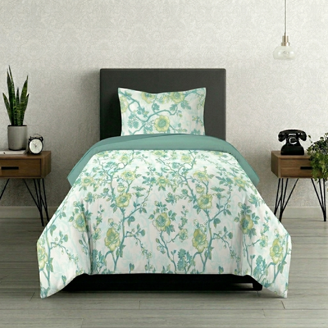 Symphony | 100% Cotton Sheet Set | Soft & Breathable Fabric | 2 Piece (1 Bedsheet + 1 Pillow Cover) | Single Bed Sheet Set