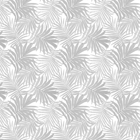 Grey Colour Leaf Floral Pattern Bedsheet