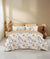 Brown White Floral Colour Bedsheet With 4 Pillows 