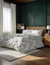 White Colour Flora Pattern Bedsheet With 4 Pillows