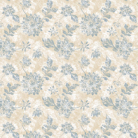 Brown & Blue Floral Pattern Bedsheet Pattern Design