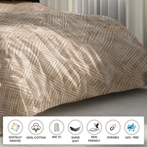 Brown Colour Floral Pattern Bedsheet,  Cotton Bedsheet, 400TC,Super Soft Bedsheet, Skin Friendly Bedsheets, Durable & Sustainable Bedsheet
